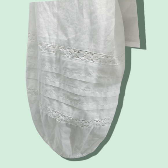 Aerie White Lace-Trim Blouse 100% Cotton Size M - Picture 8 of 11